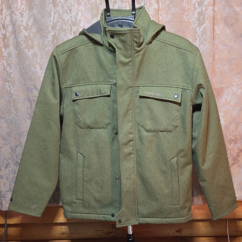 Olive Green Hooded Field Jacket by